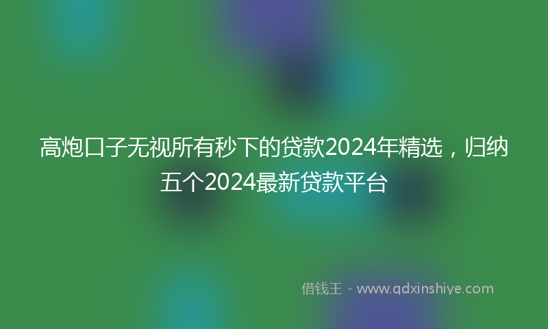 高炮口子无视所有秒下的贷款2024年精选，归纳五个2024最新贷款平台