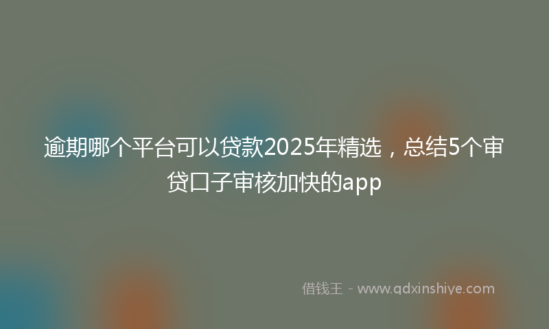 逾期哪个平台可以贷款2025年精选，总结5个审贷口子审核加快的app