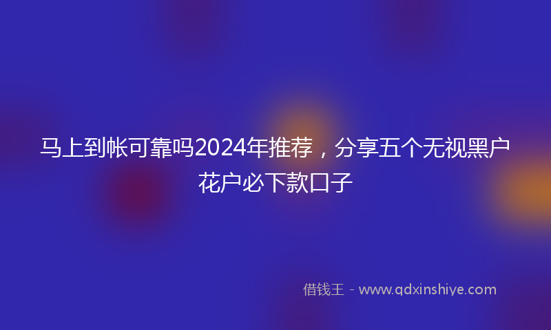 马上到帐可靠吗2024年推荐，分享五个无视黑户花户必下款口子