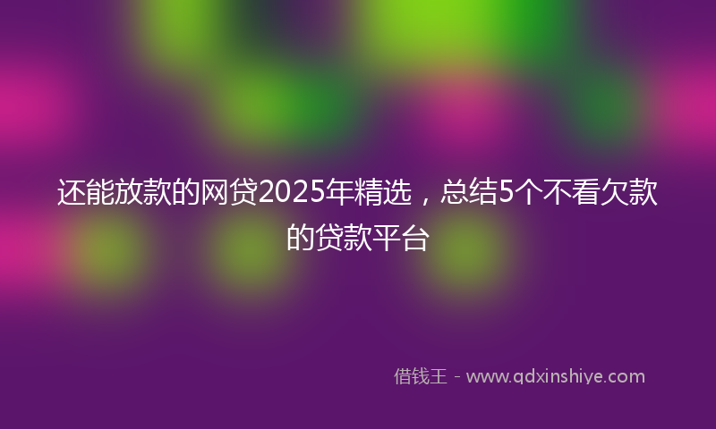 还能放款的网贷2025年精选，总结5个不看欠款的贷款平台