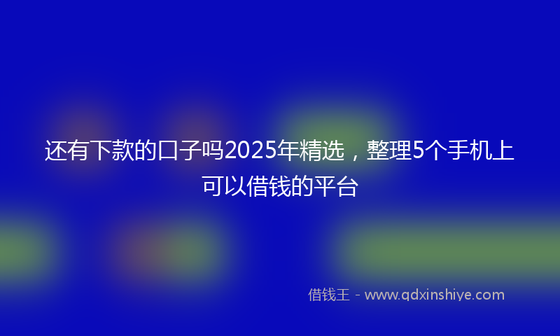 还有下款的口子吗2025年精选，整理5个手机上可以借钱的平台