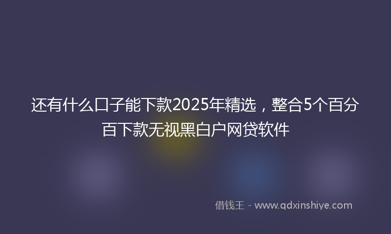 还有什么口子能下款2025年精选，整合5个百分百下款无视黑白户网贷软件
