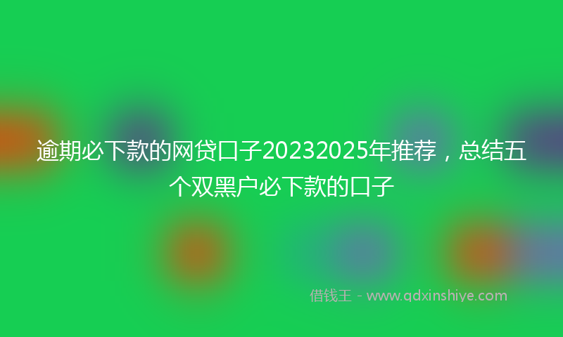 逾期必下款的网贷口子20232025年推荐，总结五个双黑户必下款的口子