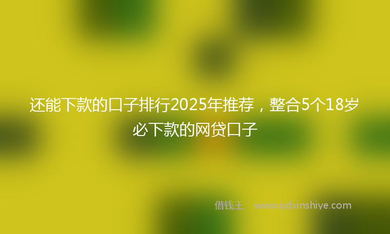 还能下款的口子排行2025年推荐，整合5个18岁必下款的网贷口子