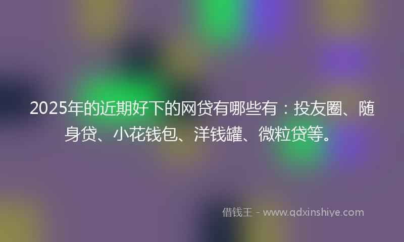 2025年的近期好下的网贷有哪些有：投友圈、随身贷、小花钱包、洋钱罐、微粒贷等。