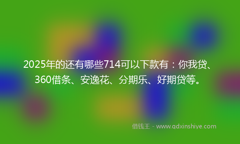 2025年的还有哪些714可以下款有：你我贷、360借条、安逸花、分期乐、好期贷等。