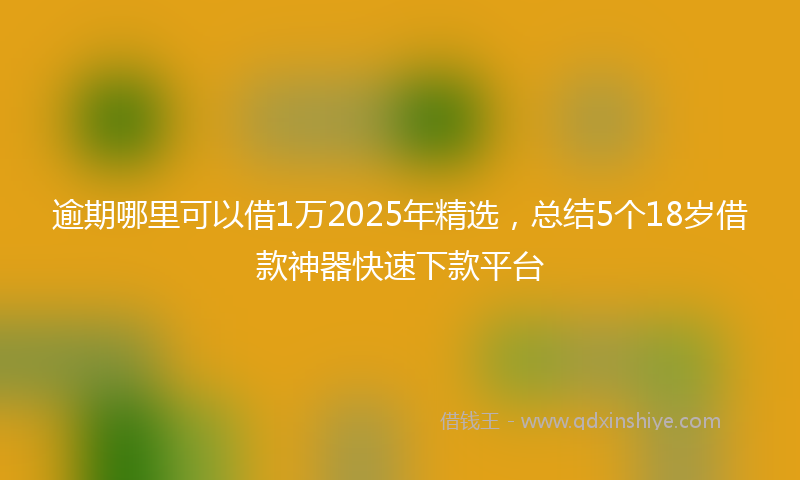 逾期哪里可以借1万2025年精选，总结5个18岁借款神器快速下款平台
