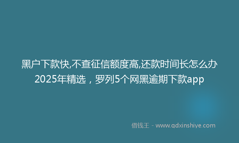 黑户下款快,不查征信额度高,还款时间长怎么办2025年精选，罗列5个网黑逾期下款app