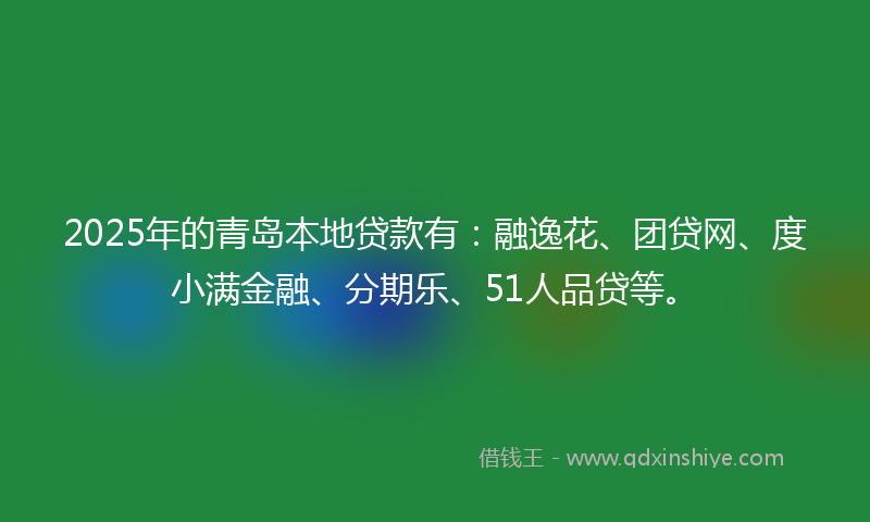 2025年的青岛本地贷款有：融逸花、团贷网、度小满金融、分期乐、51人品贷等。