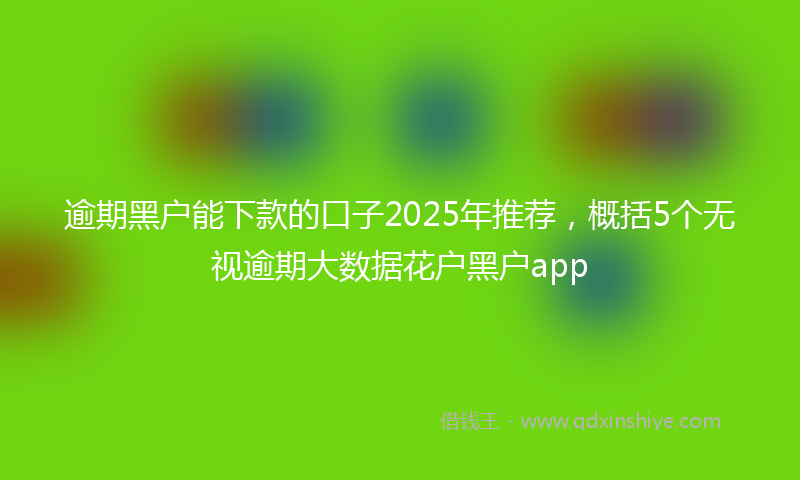 逾期黑户能下款的口子2025年推荐，概括5个无视逾期大数据花户黑户app