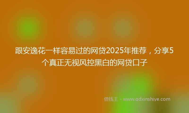 跟安逸花一样容易过的网贷2025年推荐，分享5个真正无视风控黑白的网贷口子
