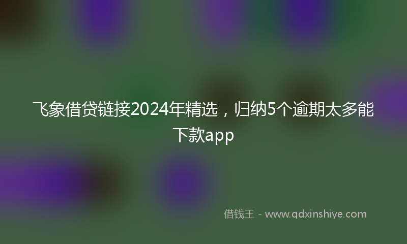 飞象借贷链接2024年精选，归纳5个逾期太多能下款app