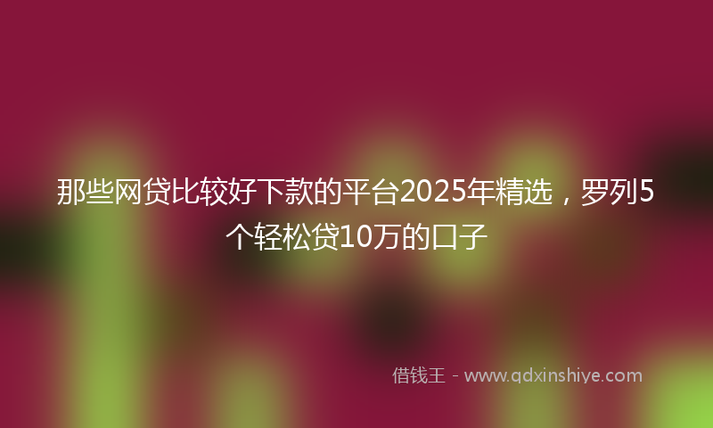 那些网贷比较好下款的平台2025年精选，罗列5个轻松贷10万的口子