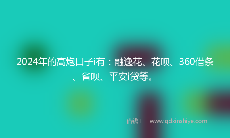 2024年的高炮口子i有：融逸花、花呗、360借条、省呗、平安i贷等。
