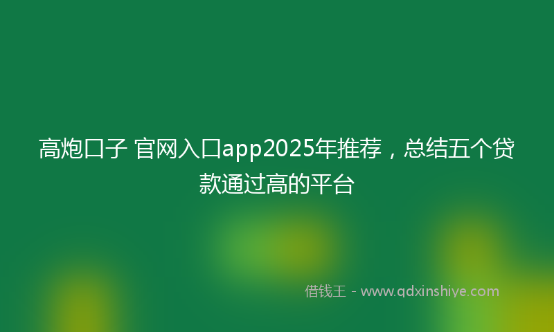高炮口子 官网入口app2025年推荐，总结五个贷款通过高的平台