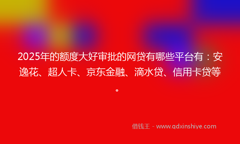 2025年的额度大好审批的网贷有哪些平台有：安逸花、超人卡、京东金融、滴水贷、信用卡贷等。