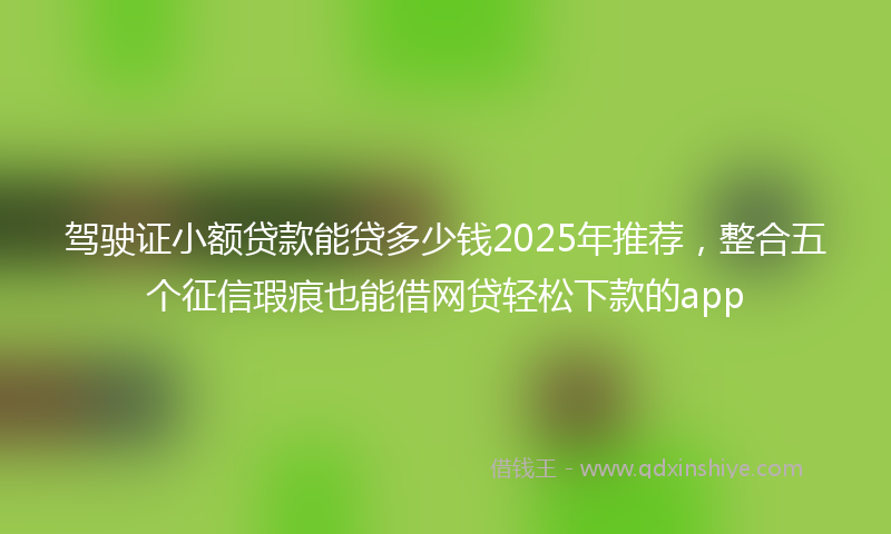 驾驶证小额贷款能贷多少钱2025年推荐，整合五个征信瑕疵也能借网贷轻松下款的app