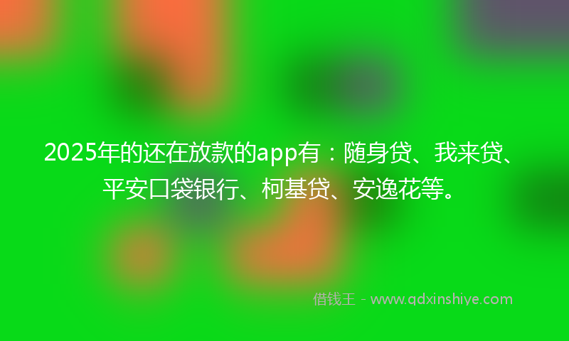 2025年的还在放款的app有：随身贷、我来贷、平安口袋银行、柯基贷、安逸花等。