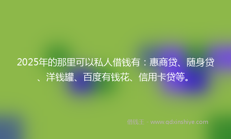 2025年的那里可以私人借钱有：惠商贷、随身贷、洋钱罐、百度有钱花、信用卡贷等。