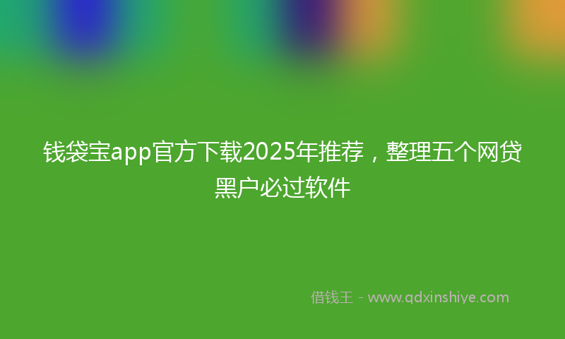 钱袋宝app官方下载2025年推荐，整理五个网贷黑户必过软件
