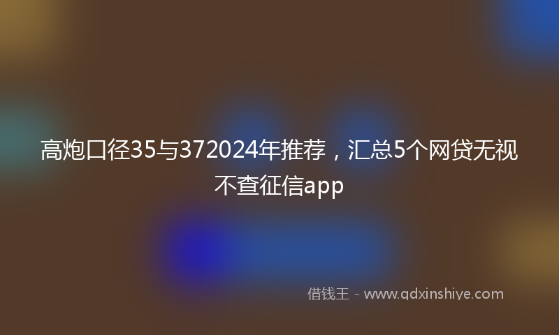高炮口径35与372024年推荐，汇总5个网贷无视不查征信app
