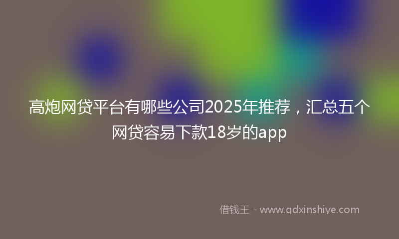 高炮网贷平台有哪些公司2025年推荐，汇总五个网贷容易下款18岁的app