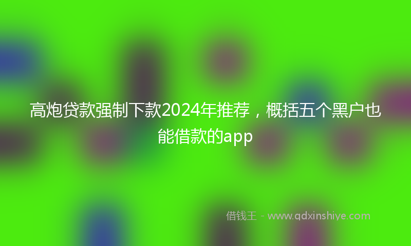 高炮贷款强制下款2024年推荐，概括五个黑户也能借款的app