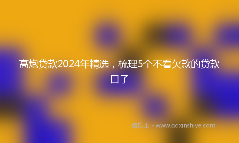 高炮贷款2024年精选，梳理5个不看欠款的贷款口子