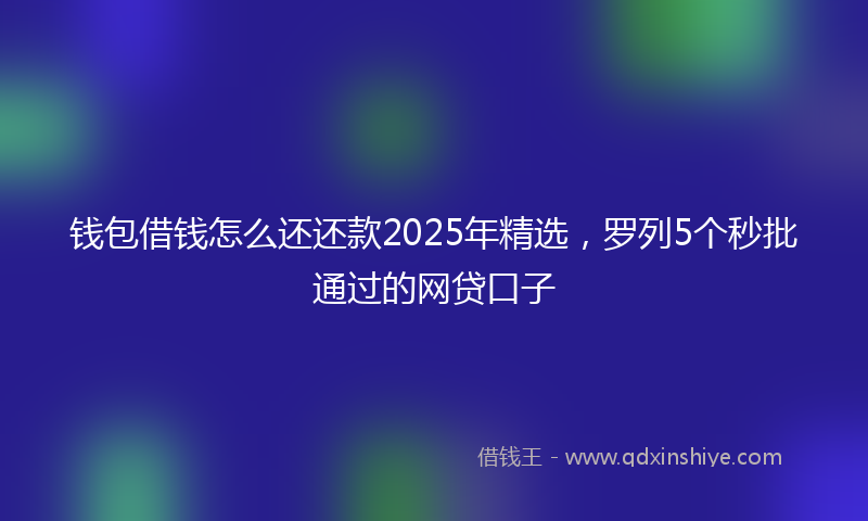 钱包借钱怎么还还款2025年精选，罗列5个秒批通过的网贷口子