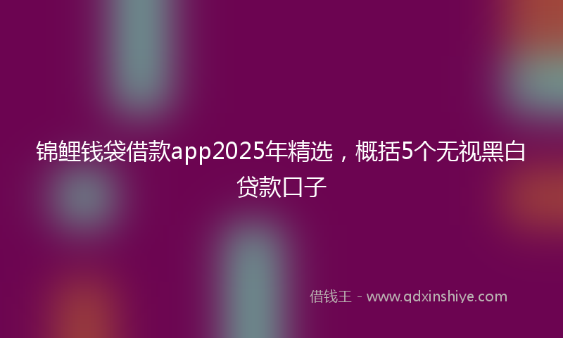 锦鲤钱袋借款app2025年精选，概括5个无视黑白贷款口子