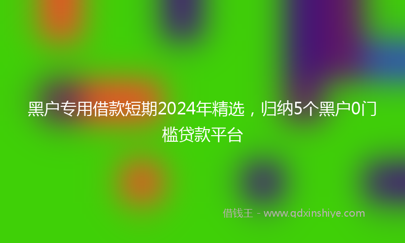 黑户专用借款短期2024年精选，归纳5个黑户0门槛贷款平台