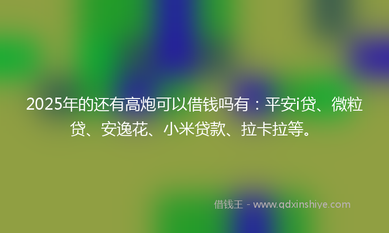 2025年的还有高炮可以借钱吗有：平安i贷、微粒贷、安逸花、小米贷款、拉卡拉等。