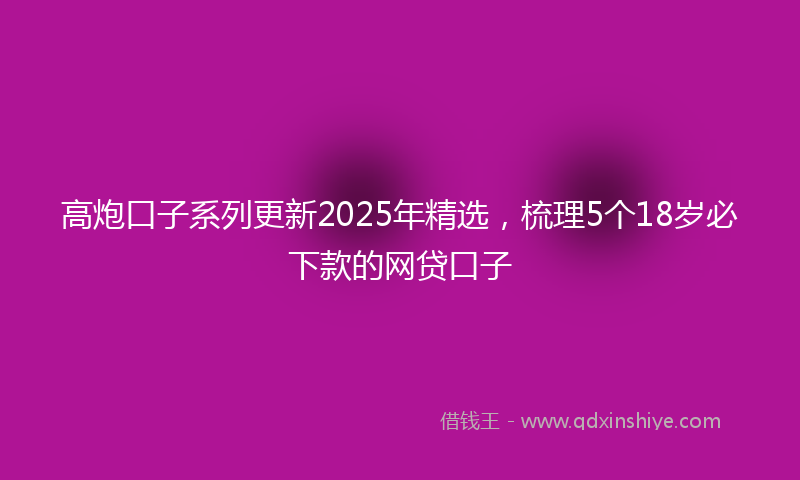 高炮口子系列更新2025年精选，梳理5个18岁必下款的网贷口子
