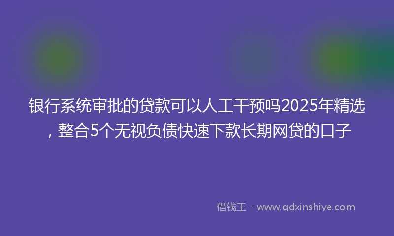 银行系统审批的贷款可以人工干预吗2025年精选，整合5个无视负债快速下款长期网贷的口子