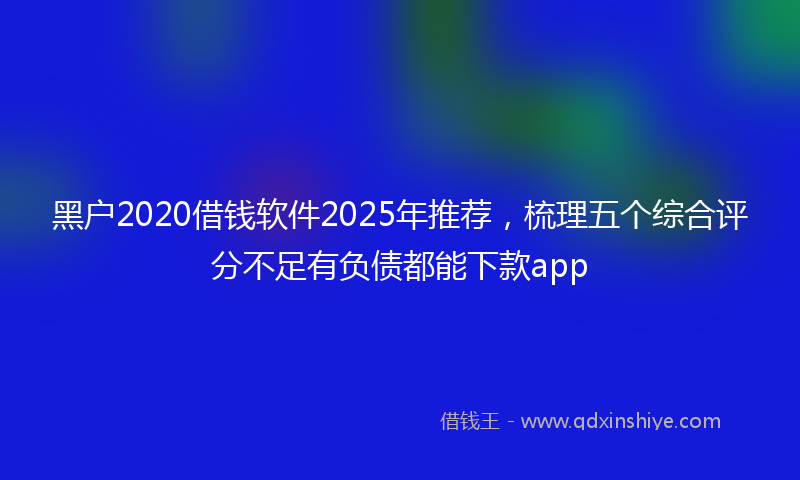 黑户2020借钱软件2025年推荐，梳理五个综合评分不足有负债都能下款app
