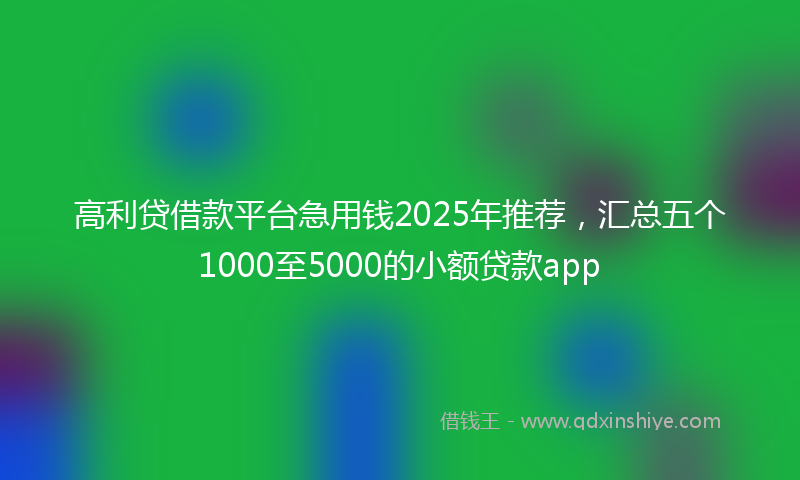 高利贷借款平台急用钱2025年推荐，汇总五个1000至5000的小额贷款app