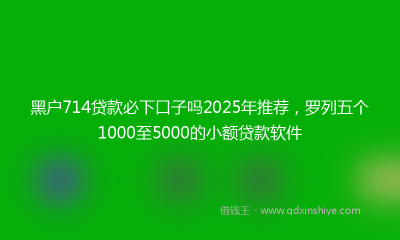 黑户714贷款必下口子吗2025年推荐，罗列五个1000至5000的小额贷款软件