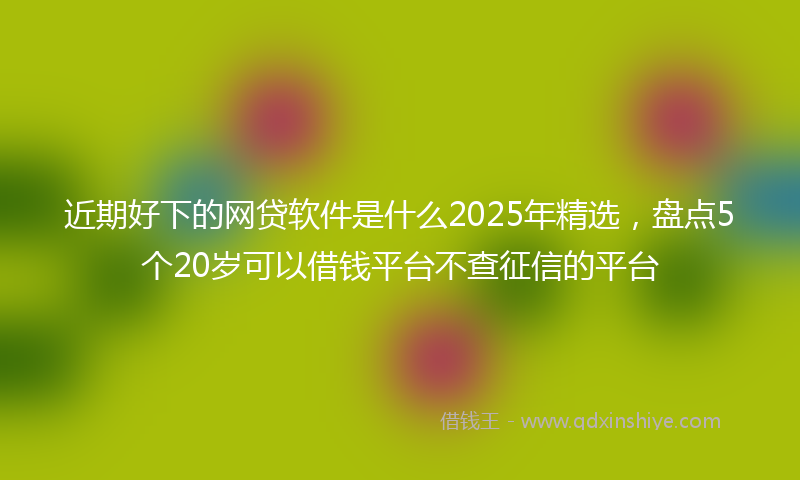 近期好下的网贷软件是什么2025年精选，盘点5个20岁可以借钱平台不查征信的平台