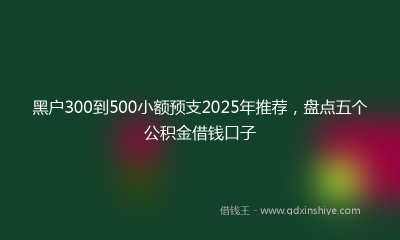 黑户300到500小额预支2025年推荐，盘点五个公积金借钱口子