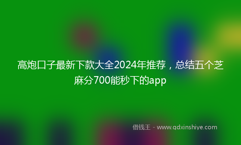 高炮口子最新下款大全2024年推荐，总结五个芝麻分700能秒下的app