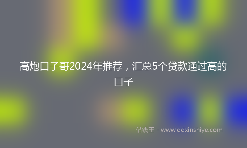 高炮口子哥2024年推荐，汇总5个贷款通过高的口子