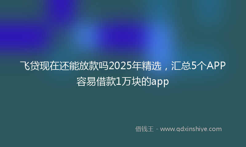 飞贷现在还能放款吗2025年精选，汇总5个APP容易借款1万块的app