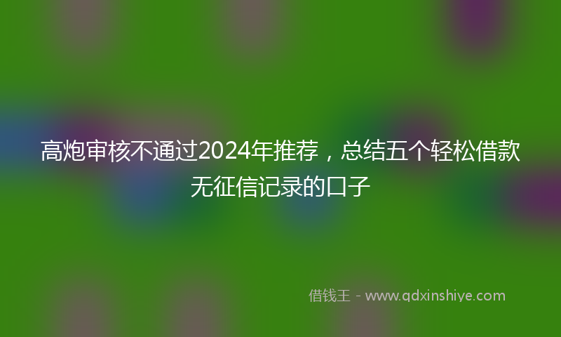 高炮审核不通过2024年推荐，总结五个轻松借款无征信记录的口子