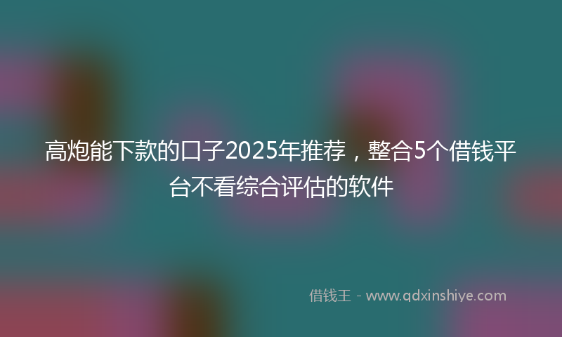 高炮能下款的口子2025年推荐，整合5个借钱平台不看综合评估的软件
