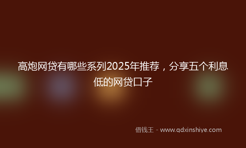 高炮网贷有哪些系列2025年推荐，分享五个利息低的网贷口子