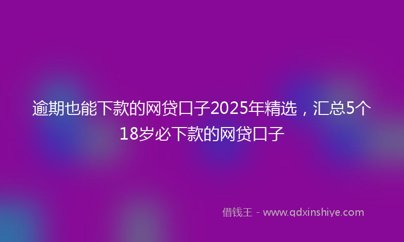 逾期也能下款的网贷口子2025年精选，汇总5个18岁必下款的网贷口子