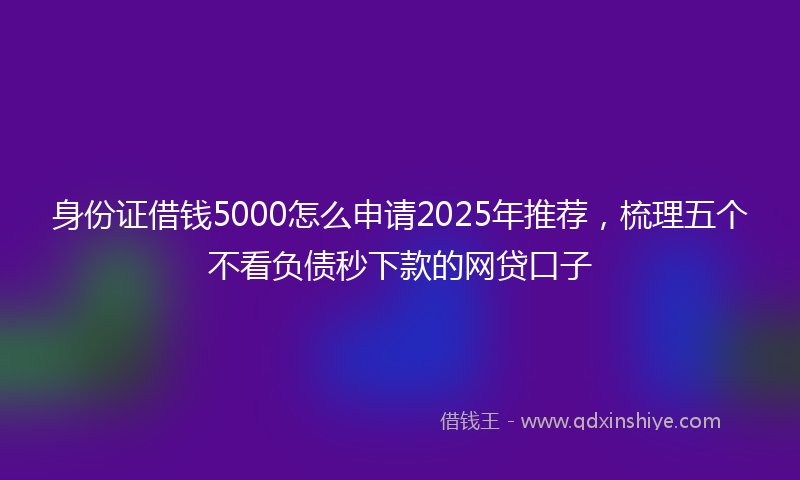 身份证借钱5000怎么申请2025年推荐，梳理五个不看负债秒下款的网贷口子