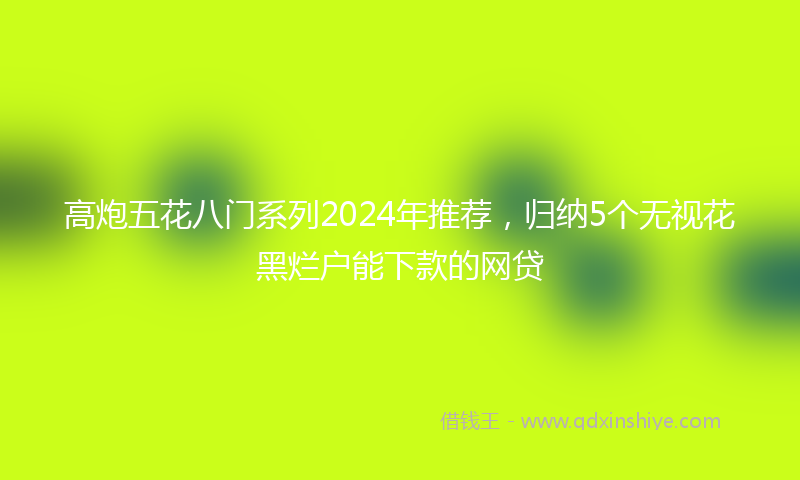 高炮五花八门系列2024年推荐，归纳5个无视花黑烂户能下款的网贷