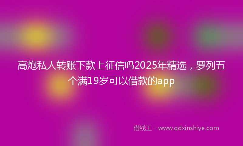 高炮私人转账下款上征信吗2025年精选，罗列五个满19岁可以借款的app