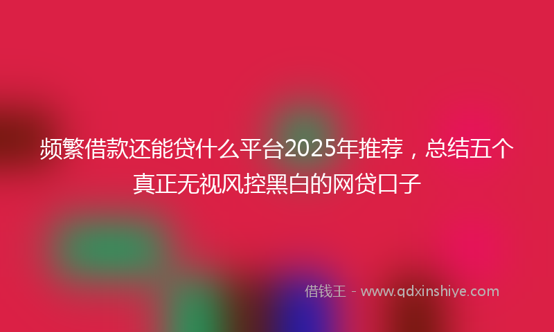 频繁借款还能贷什么平台2025年推荐，总结五个真正无视风控黑白的网贷口子